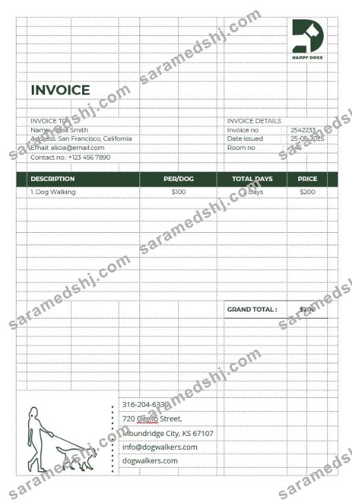 Dog Walker Invoice Template
